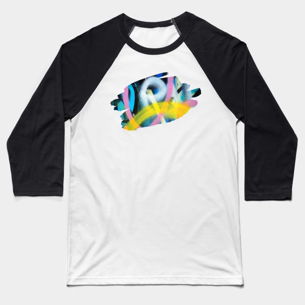 Graffiti Splash Art Print Pastel Baseball T-Shirt by Auto-Prints